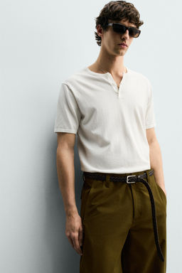 CAMISETA PUNTO CUELLO PANADERO / Crudo - Zara фото 5