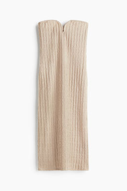 Vestido bandeau en punto con textura