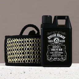 Подарочный набор косметики Крутой мужик, гель для душа во флаконе канистры 300 мл и мочалка для тела, аромат древесный с пряными нотами, HARD LINE