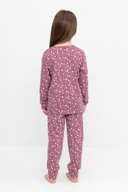 К 1561/темная орхидея,цветочный танец пижама дет