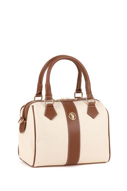 Женская сумка на плечо из плотной ткани кремового цвета Неожиданная скидка в корзине - U.s. polo assn фото 4