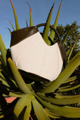 BOLSO MINI SHOPPER CANVAS / Beige claro - Zara фото 2