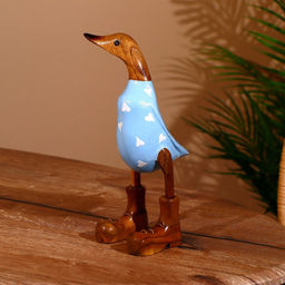 Сувенир «Утка в голубом», 27 см, дерево
