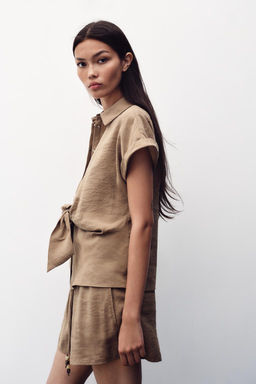 SHORT SLEEVE KNOT SHIRT - Zara фото 4