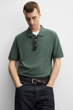WASHED TEXTURED PIQUE POLO SHIRT - Zara фото 28