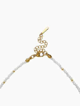 Чокер из бисера «Хрусталь», разноцветный в золоте, 37 см + 5 см доп, цепочка