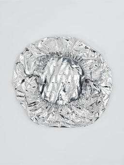 Цена за 2 шт. Пакеты - крышки на тарелку для свежести и тепла еды, на резинке, фольга, набор 10 шт., d до 36 см, серебристые
