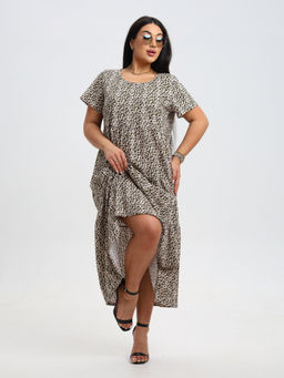 Трикотажное платье бежевое КП-02 (6)