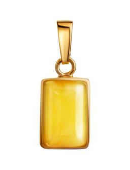 Прямоугольный кулон с натуральным янтарём Спарта