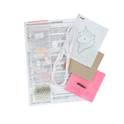 Klart набор для вышивания 10-007 Брошь. Розовый единорог 5 х 9 см