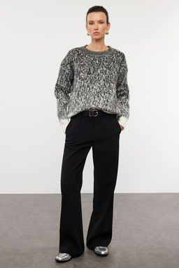 Antrasit Tasl? Yumusak Dokulu Desenli Triko Kazak TWOAW25KZ00150 - Trendyolmilla фото 2