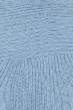 Mavi Unisex Oversize Bisiklet Yaka Duz Triko Kazak TMNAW25KZ00004 - Trendyolmilla фото 3