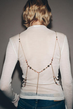METAL BODY CHAIN WITH BEAD DETAIL - Zara фото 2