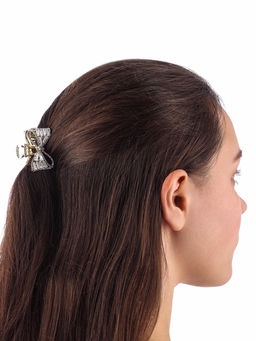 Цена за 6 шт. Крабик для волос «Дороти», бантик, 4 см, золото