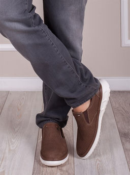 Мужские слиперы/ Лоферы стильные 103-07-L1 Визон - Piniolo фото 3