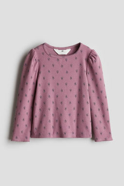 Camiseta de punto con ribetes de picot