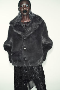 REVERSIBLE FAUX FUR SHORT COAT - Zara фото 2