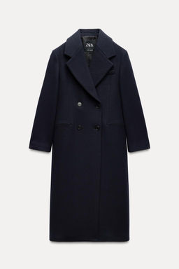 DOUBLE-BREASTED WOOL BLEND COAT ZW COLLECTION