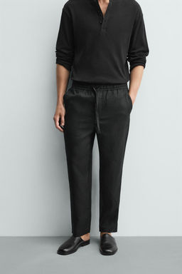 PANTAL?N RELAXED FIT 100% LINO / Negro - Zara фото 2
