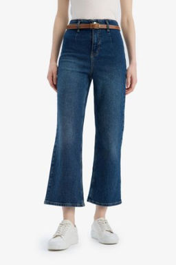 Culotte Yuksek Bel Bilek Boy Jean Y?kamal? Pantolon