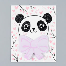 Магнит на холодильник с блоком для записей Панда с бантом, 12.5?15.7 см