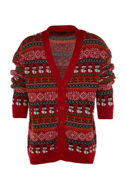 TRENDYOL MAN Cok Renkli Unisex Regular Fit Yunlu Genis Kal?p Christmas Triko H?rka TMNAW23HI00043 - Trendyolmilla фото 11