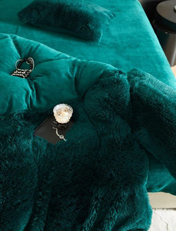 Меховой КПБ Mency Однотонный MMENO001 Евро