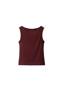 TOP LISO CON MODAL / Burgundy - Zara фото 3