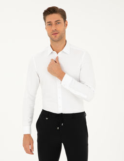 Beyaz Arm_rl_ Slim Fit Uzun Kollu G_mlek