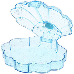 Цена за 6 шт. Шкатулка пластиковая "KiKi HAUS", ракушка, цвет голубой, 11*9.5*3.5см (в пакете)