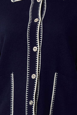 Lacivert Renk Bloklu Polo Yaka Triko H?rka TWOAW25HI00218