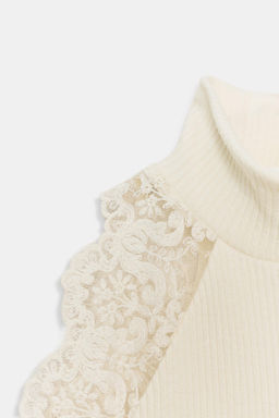 RIBBED LACE T-SHIRT - Zara фото 16
