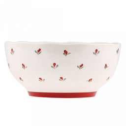 Нежное утро Салатник фарфоровый 1,2л, д17,7см, h8,3см, с деколью, волнистый край, кремово-розовый (Китай) - Домашняя мода фото 2