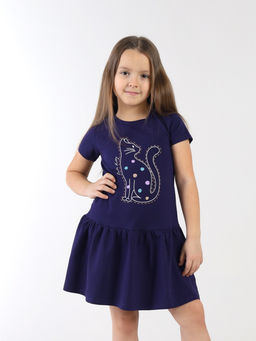 CRB wear / CSKG 64018-41-432 Платье для девочки,темно-синий/Ex.Cherubino  фото 2
