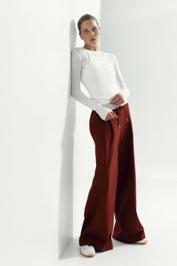 Pantal?n con cord?n de ajuste y pliegue decorativo - H&m фото 5