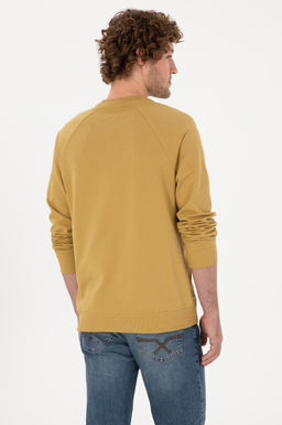 Erkek Regular Fit Bisiklet Yaka Hardal _nce Basic Sweatshirt Sepette S_rpriz _ndirim - U.s. polo assn фото 5