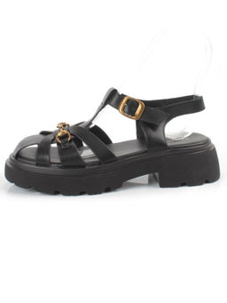 08-PEAG54-2 BLACK Босоножки женские (натуральная кожа)