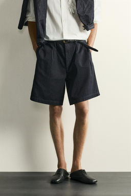 BERMUDA CHINO DENIM RELAXED FIT PLIEGUES / ?ndigo - Zara фото 2