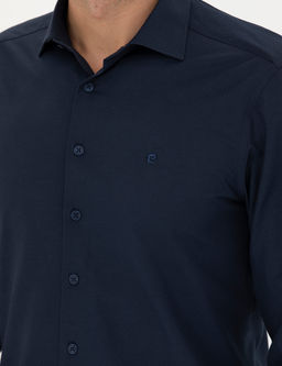 Lacivert Slim Fit Uzun Kollu G_mlek