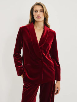 Однобортный жакет из бархата / Zarina