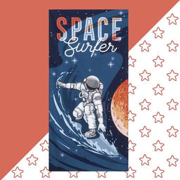 Полотенце Этель Space surfer, 70х140 см, 100% хлопок 160гр/м2