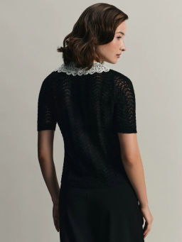 Ажурный джемпер с кружевным воротником / Zarina