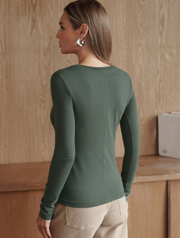 Лонгслив из премиального хлопка с эластаном