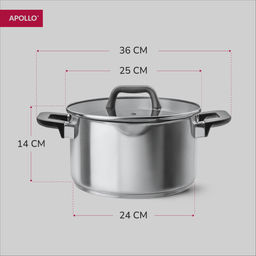 Кастрюля с крышкой APOLLO "Gusto" 6 л