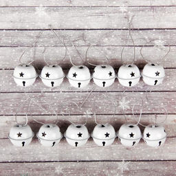 Бубенчики для рукоделия, набор 12 шт., размер 1 шт. — 3 см, белые