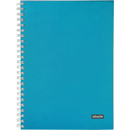 Бизнес-тетрадь А5 96л Attache Metallic Синий клетка, греб, картон, фольга