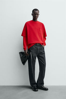 SUDADERA T?CNICA BOLSILLO / Rojo