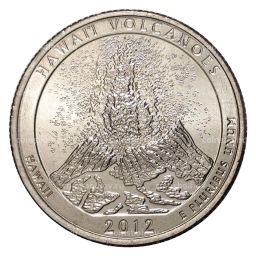 25 центов 2012 года P №14 Национальный парк Гавайские вулканы