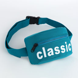 Сумка детская поясная на молнии, бирюзовая