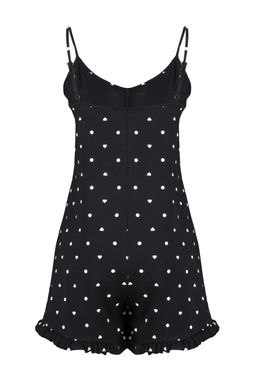 Siyah %100 Pamuklu Puantiye ve Kalpli F?rf?rl? Ip Ask?l? Orme Tulum THMSS23TU00003 - Trendyolmilla фото 8